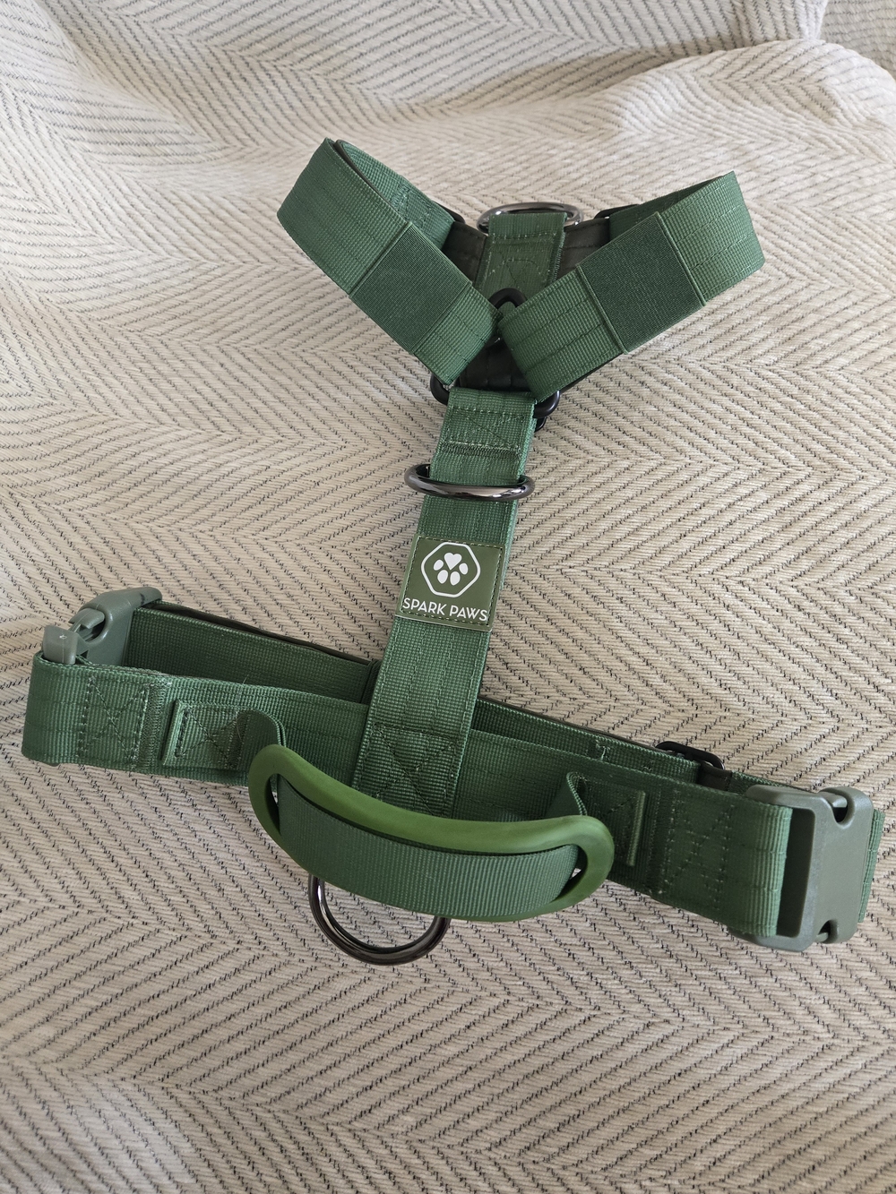 Spark Paws Green No-Pull Dog Harness with Top Handle